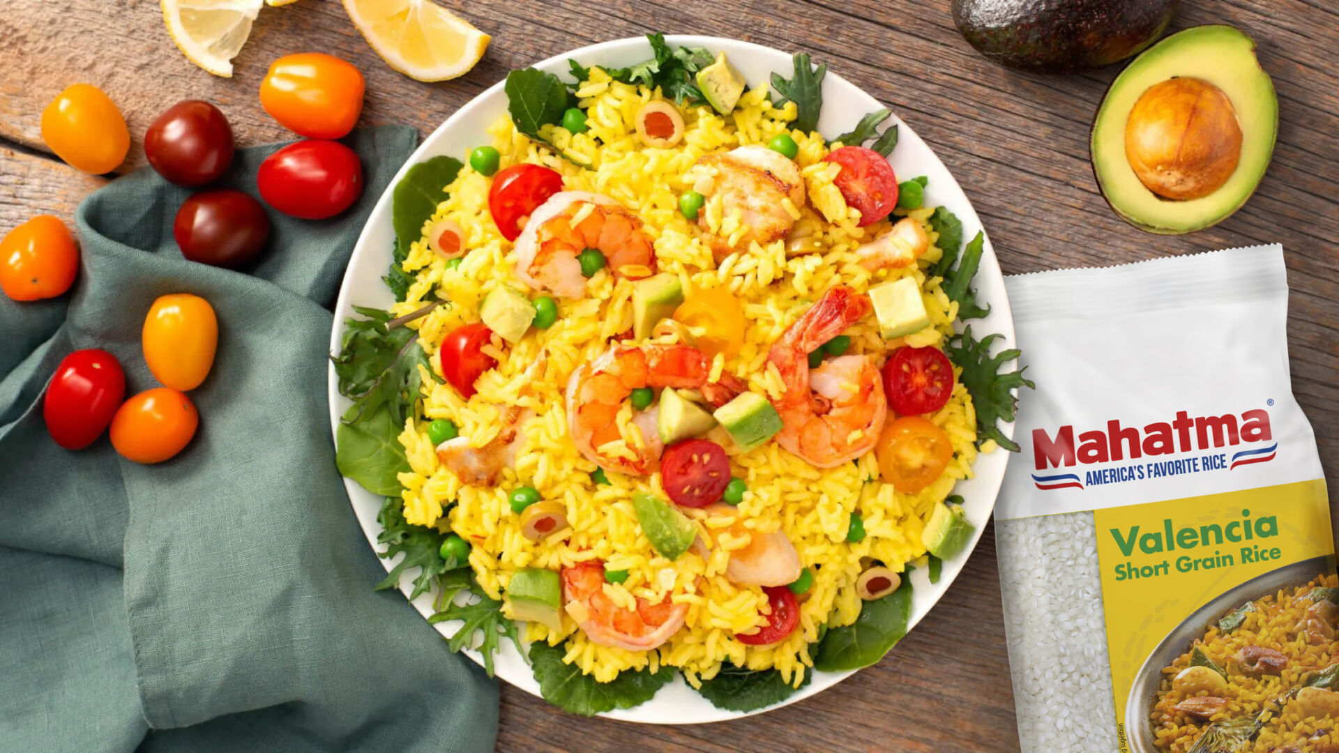Paella Salad with Shrimp & Chicken