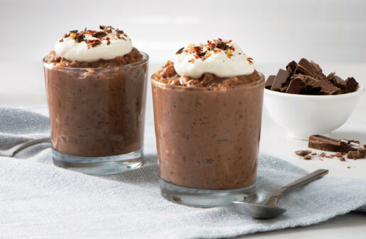 chocolate-rice-pudding-with-whipped-cream