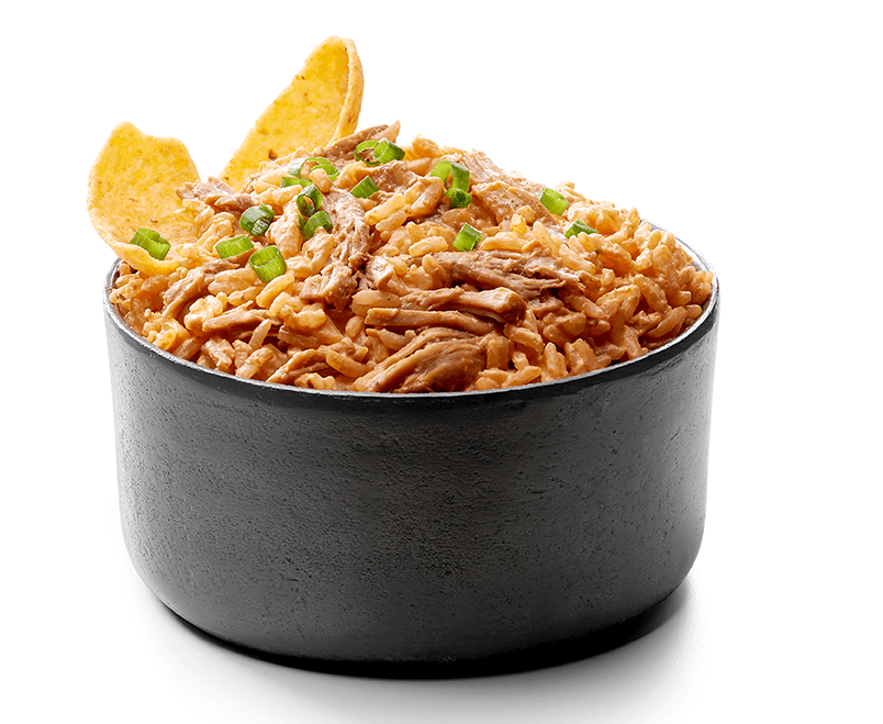 Creamy-Pulled-Pork-Rice-Dip-With-Jasmine-Rice-and-Chips