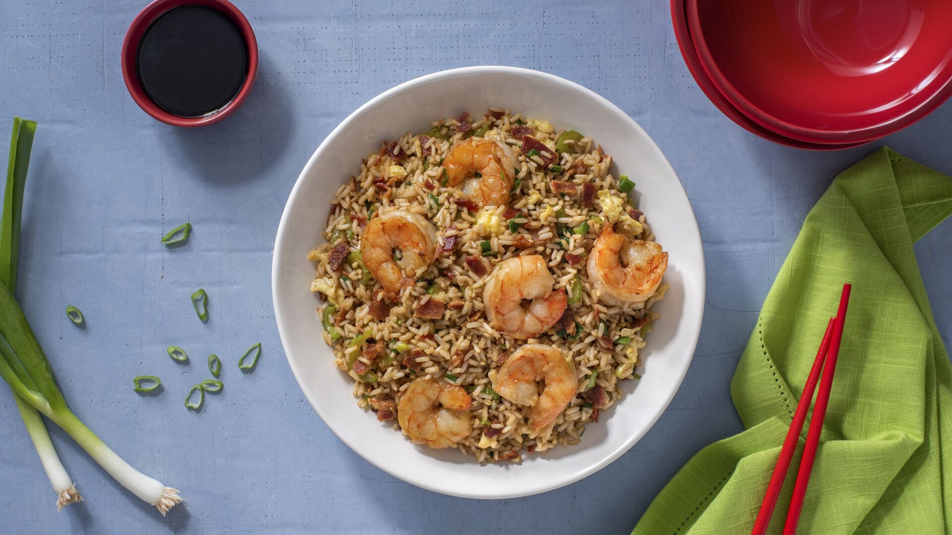 Bacon and Shrimp Fried Brown Rice