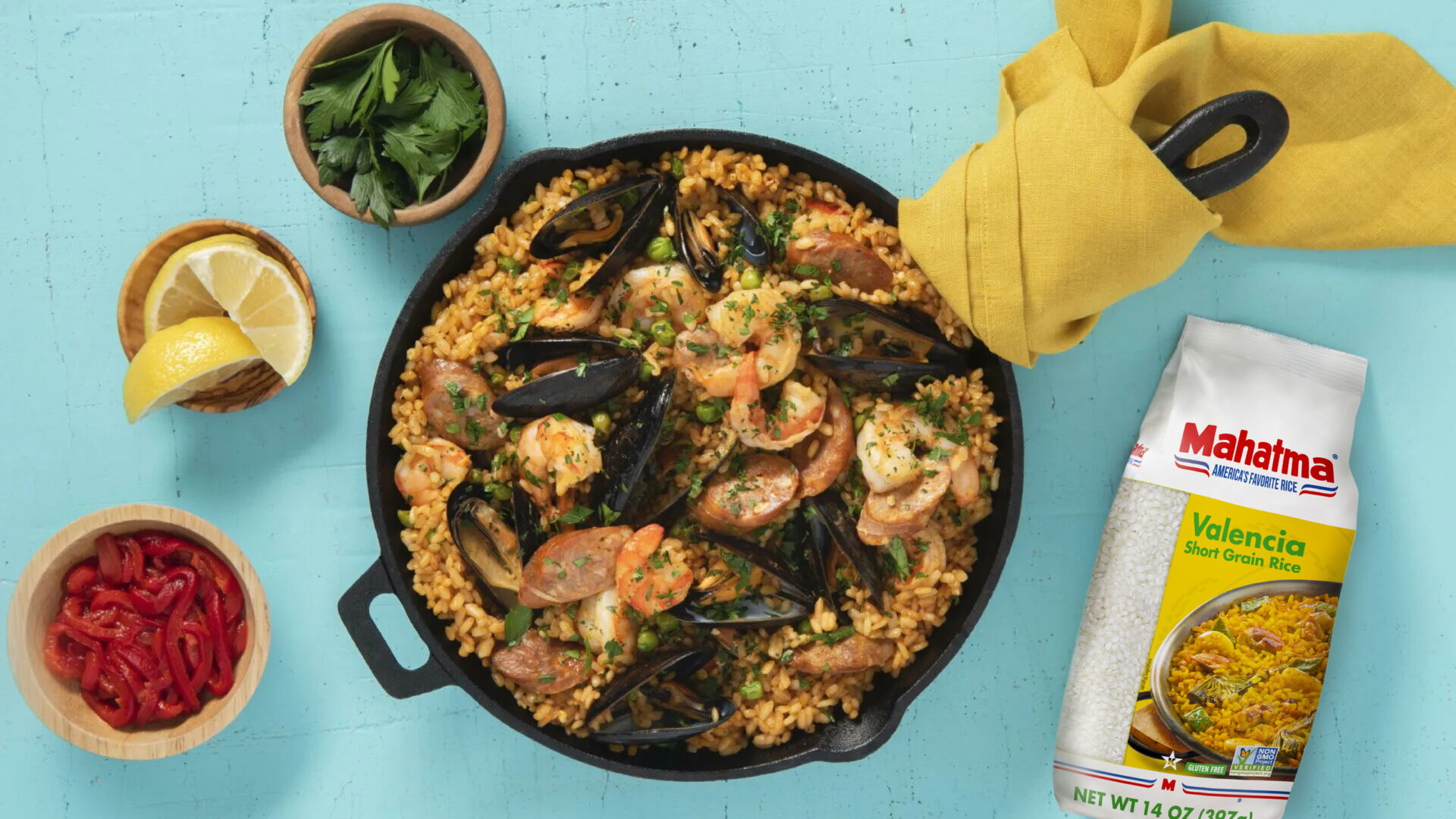 Traditional Paella with Chorizo & Shrimp