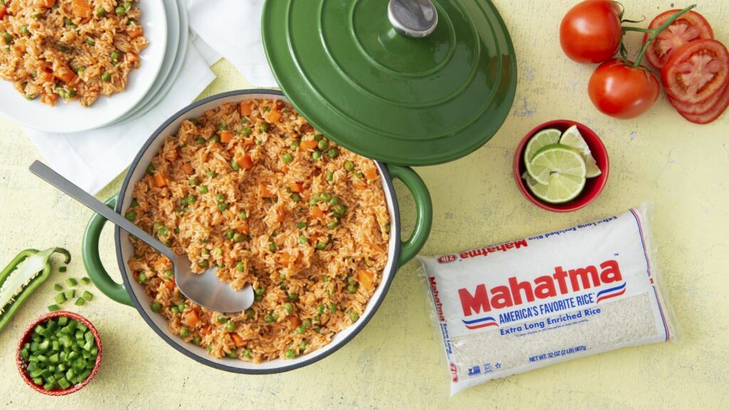 Traditional Mexican Rice made with White Rice, Peas and Tomatoes