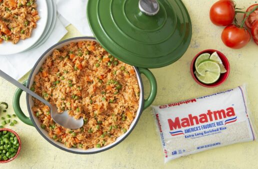 Traditional Mexican Rice made with White Rice, Peas and Tomatoes