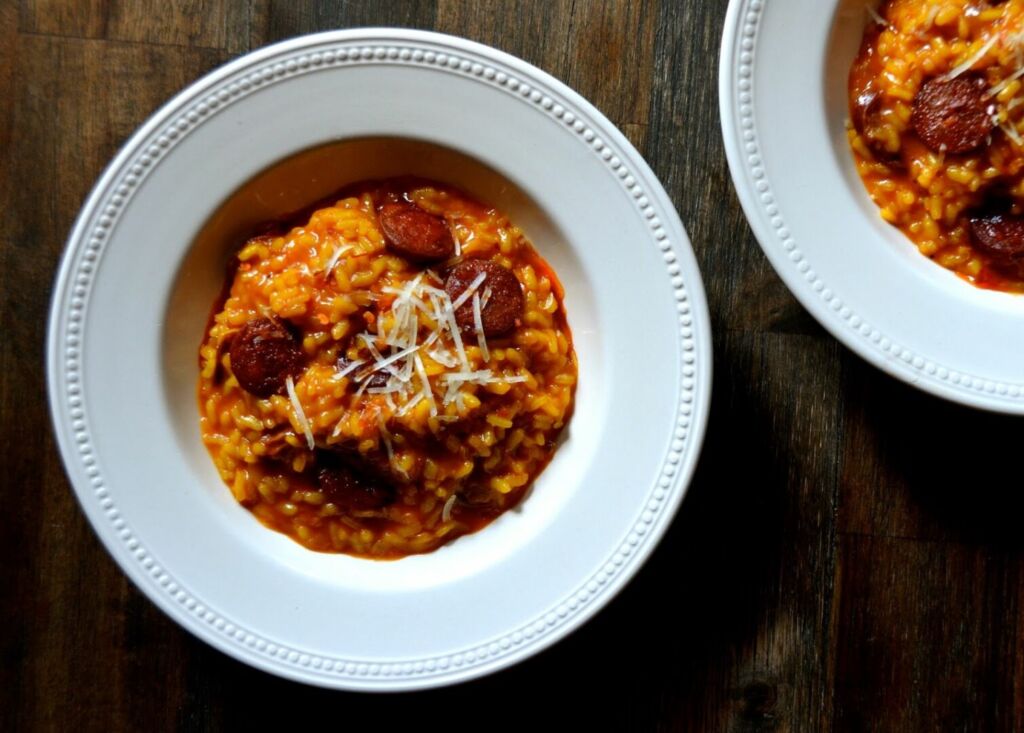 Chorizo and Manchego Risotto with Arborio Rice