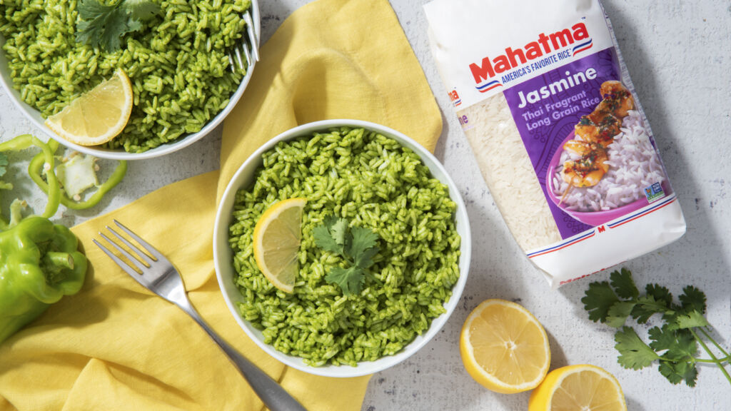 Green poblano rice with jasmine