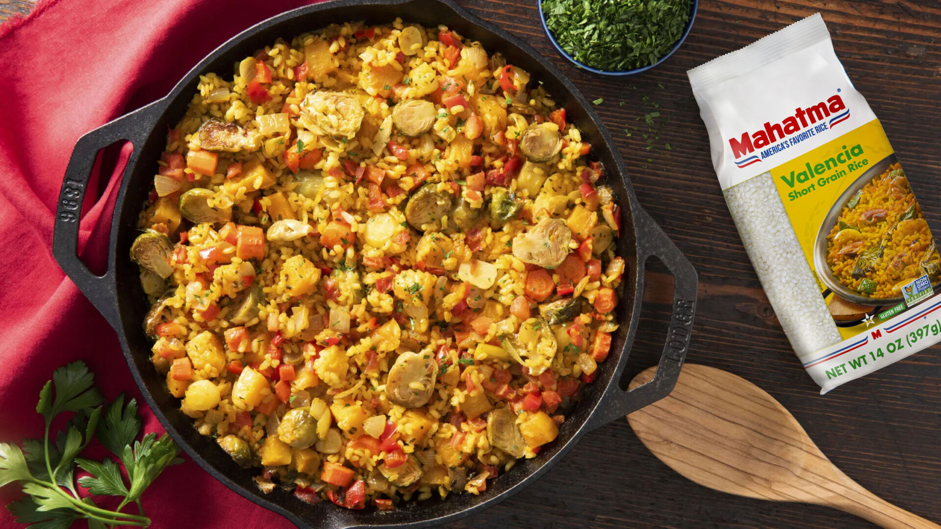 Paella de verduras asadas