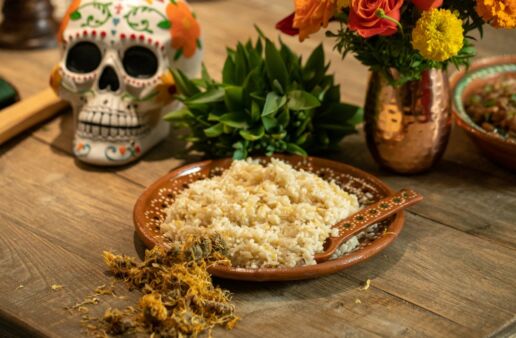Creamy Marigold Rice for Day of the Dead