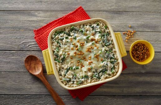 green-bean-casserole-with-white-rice-and-pine-nuts