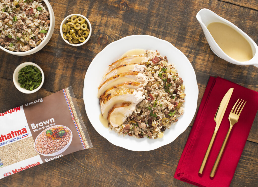 brown-rice-stuffing-with-roasted-turkey-and-pan-gravy