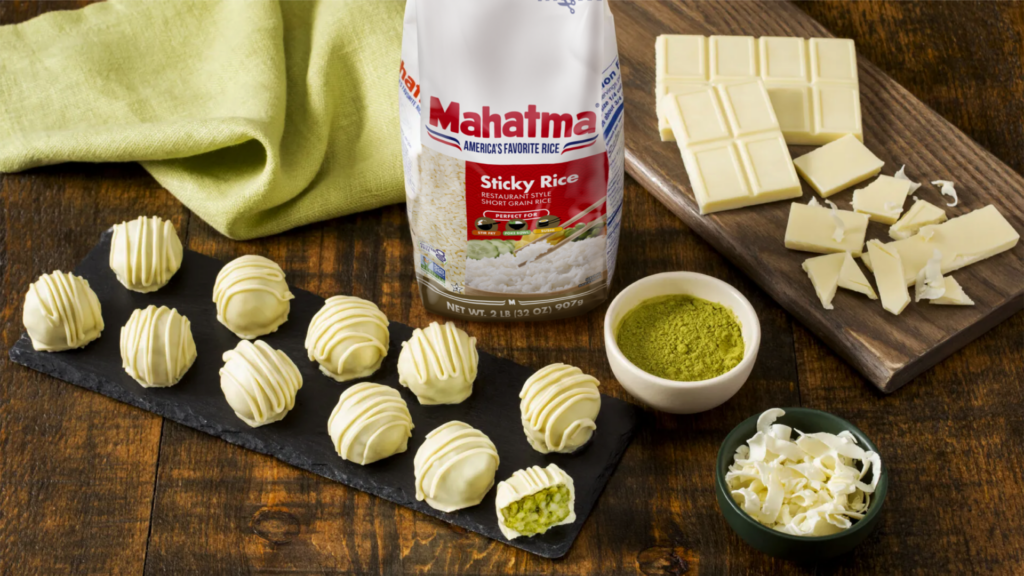 Rice Truffles with White Chocolate and Matcha | Mahatma® Rice