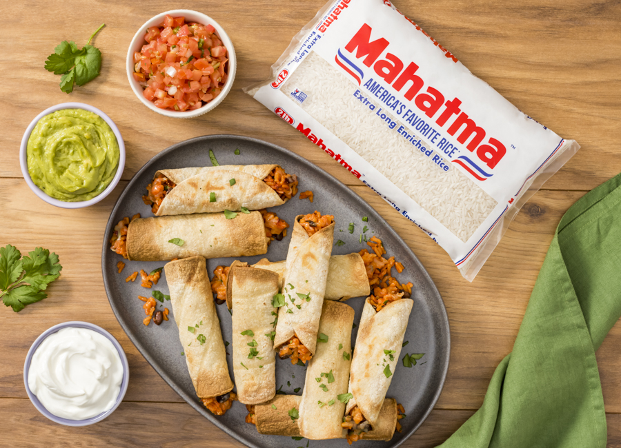 air-fryer-taquitos-filled-with-black-beans-and-white-rice