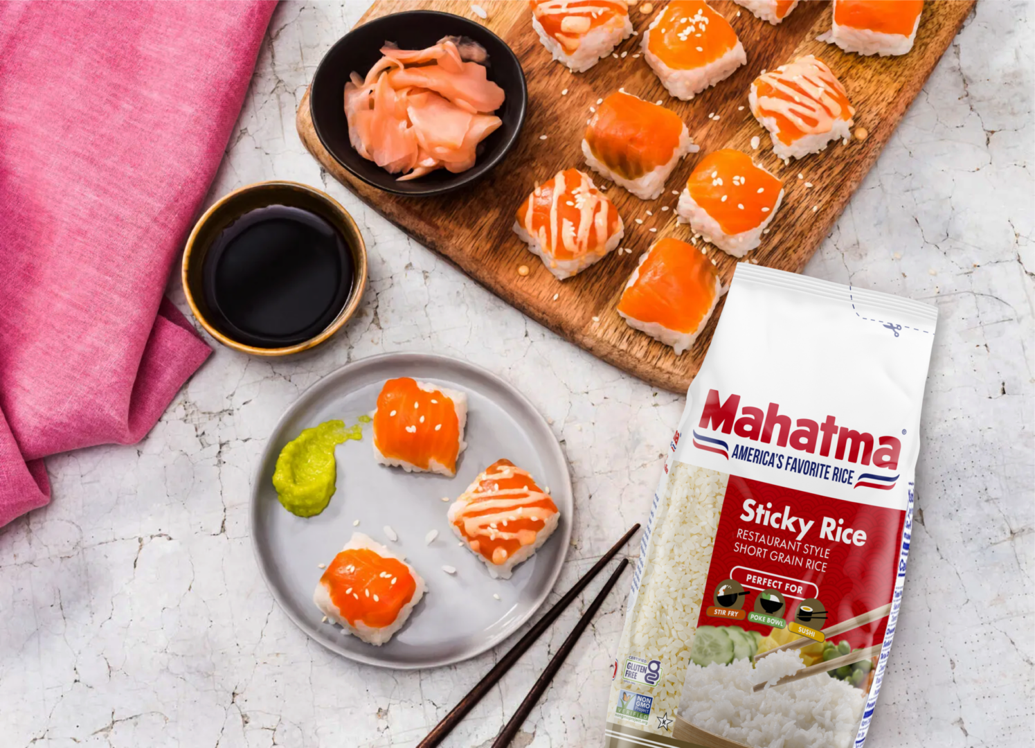 Sushi prensado con salmón