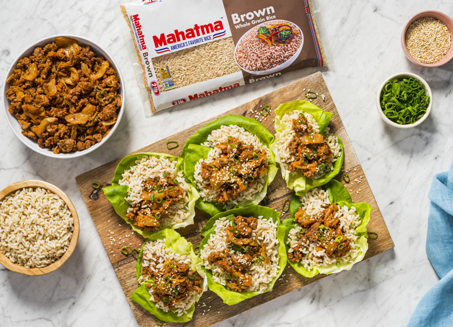 Rice and Beef Lettuce Wraps