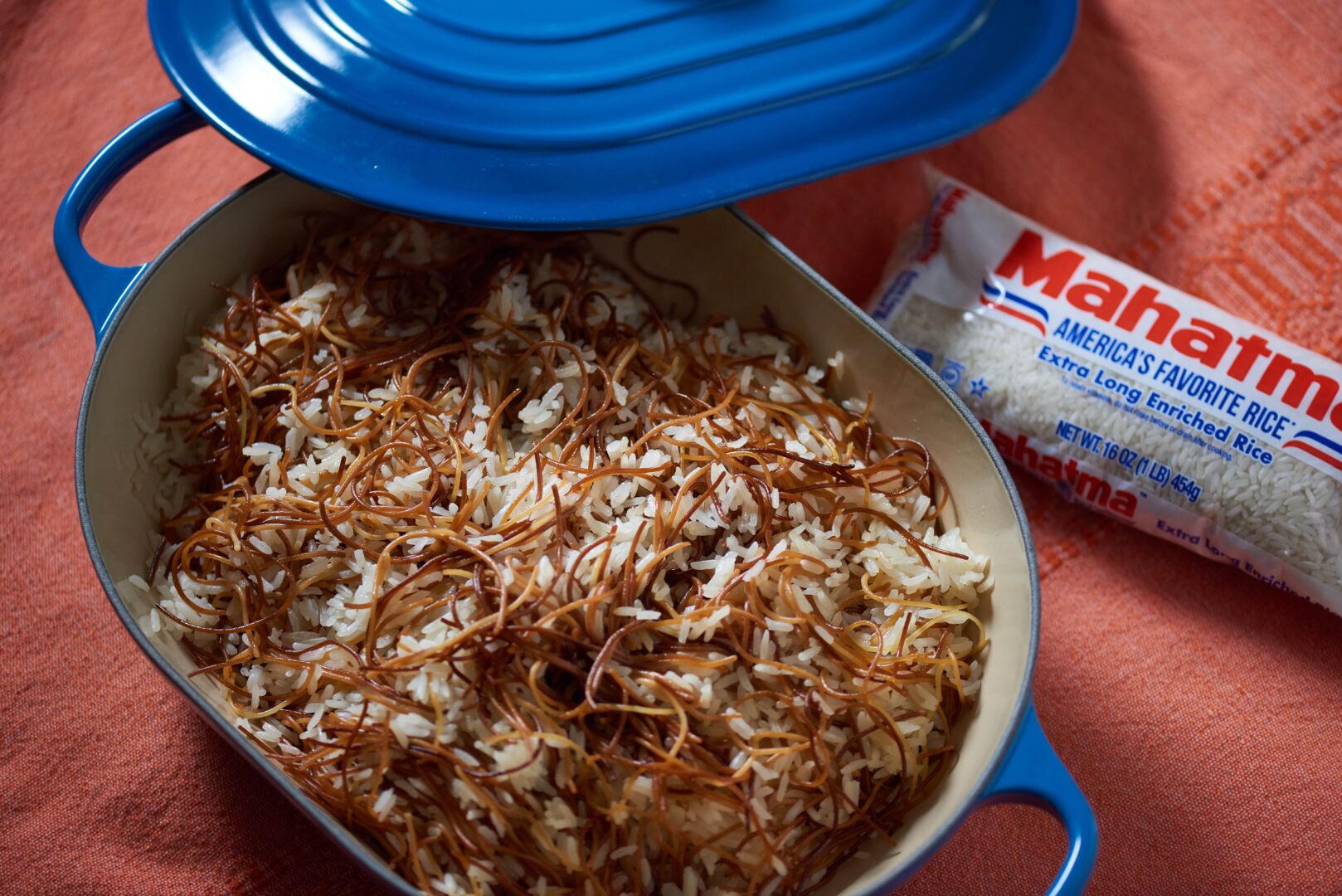 Rice with Toasted Angel Hair Pasta