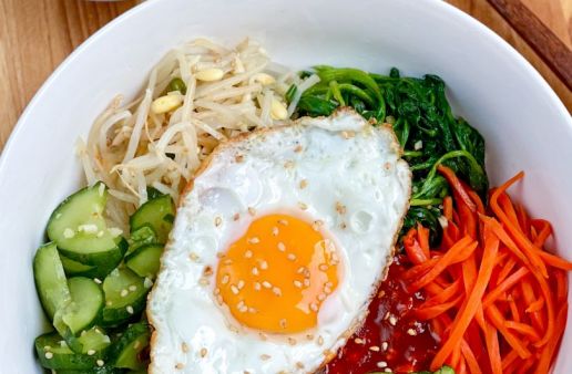 korean-bibimbap-with-beef-fried-egg-and-vegetables