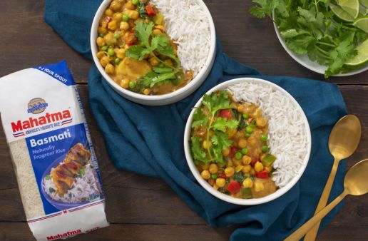vegan chickpea curry recipe with basmati rice