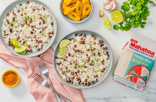 Cuban Black Beans and Rice Recipe with fluffy rice