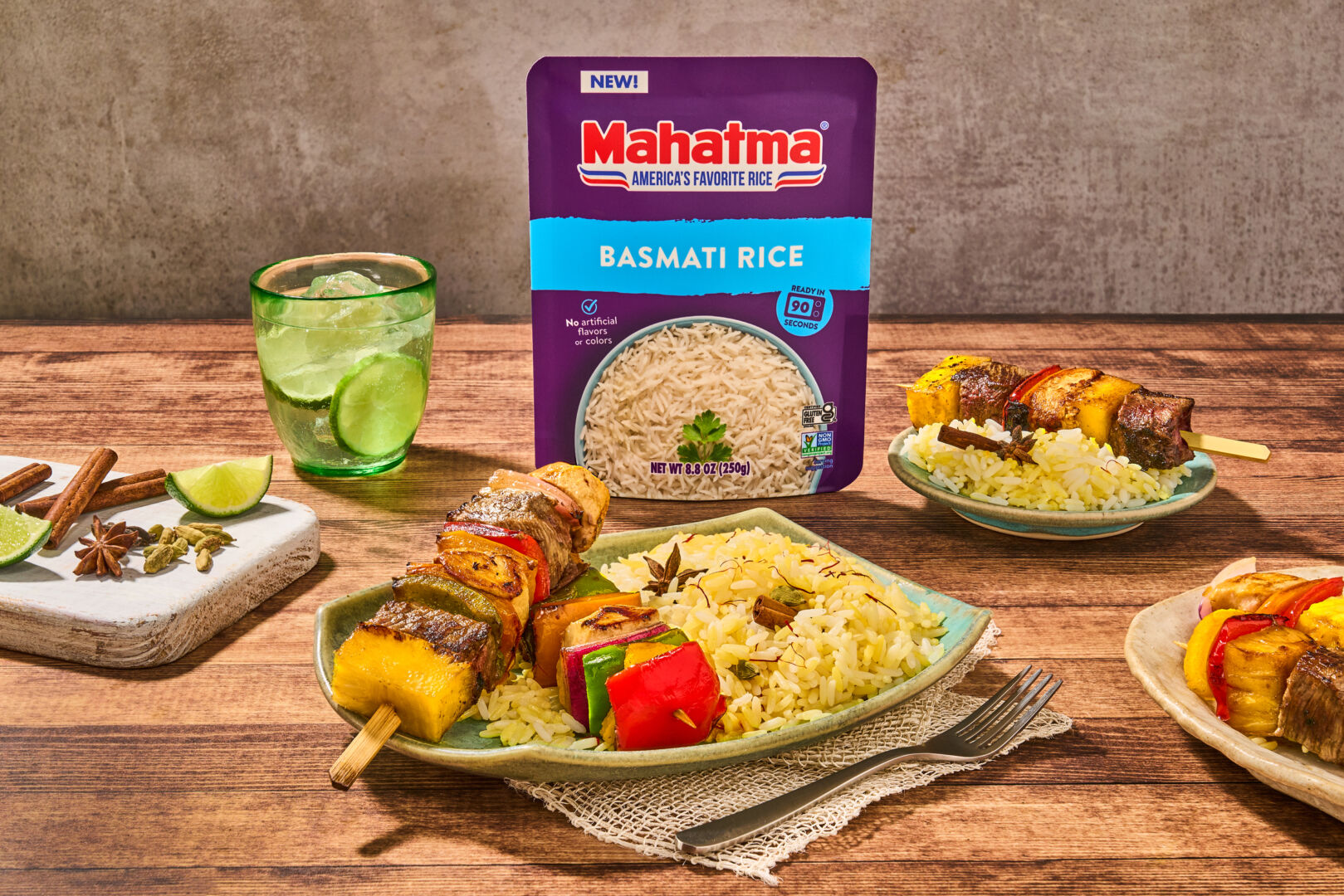 Kebab Beef Skewer with Basmati Rice