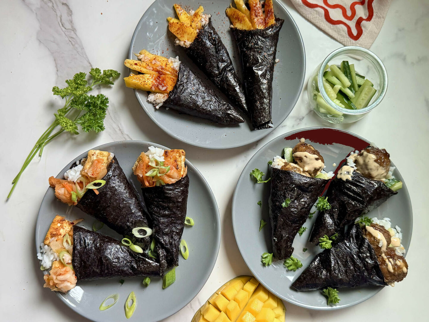 Traditional Japanese Temaki Hand Rolls
